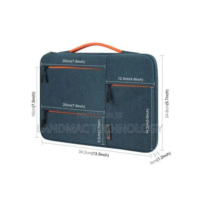 13.0 Inch Sleeve Zipper Briefcase Laptop Handbag - Navy Blue