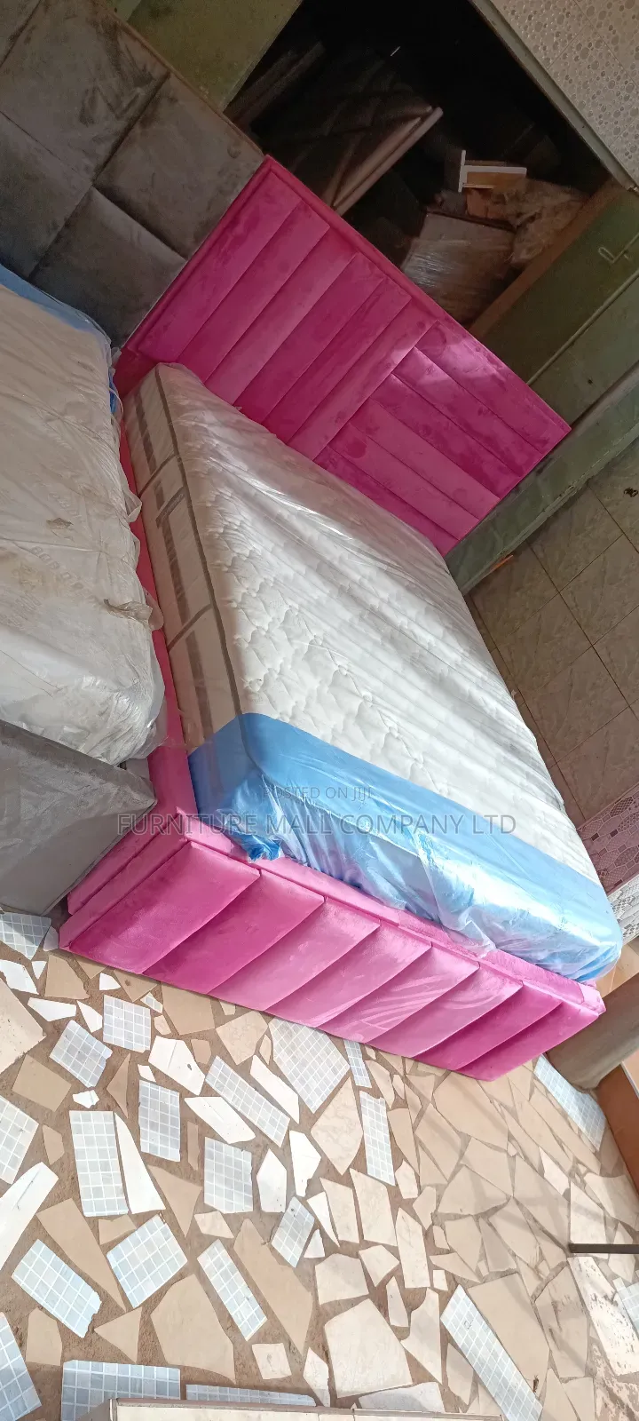 Sweet Pinky Bed With Mattress 😍☺🥰. Free Delivery