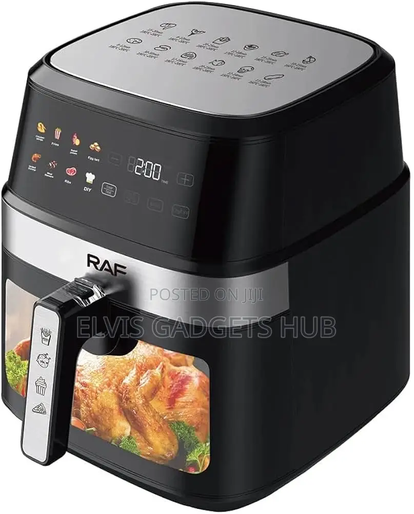 Raf 8l Air Fryer 1350 Watt Black and Silver