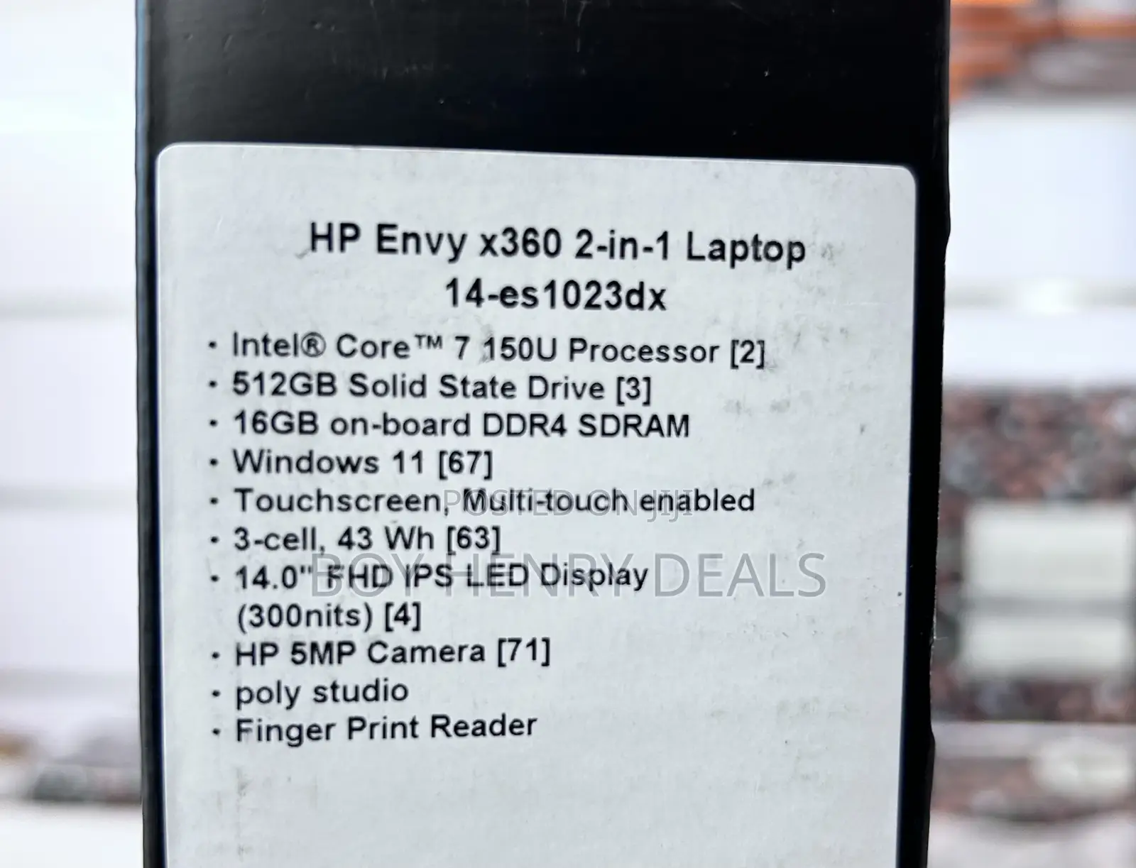 New Laptop HP Envy X360 16GB Intel Core I7 SSD 512GB