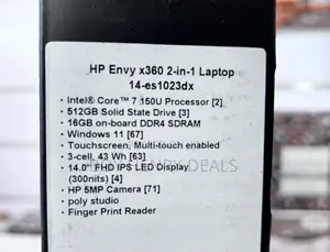 New Laptop HP Envy X360 16GB Intel Core I7 SSD 512GB