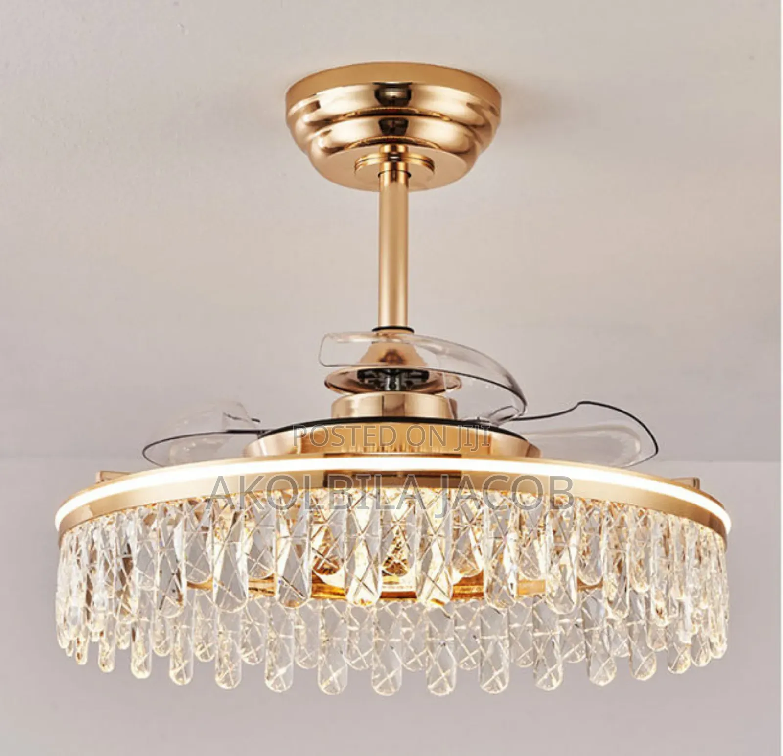 Chandelier Crystal Fan