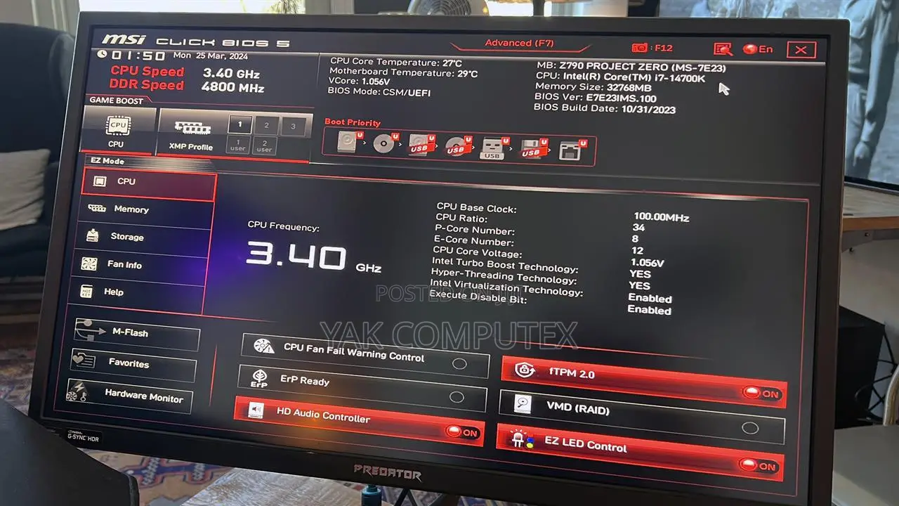 New Desktop Computer CyberpowerPC 16GB Intel Core I7 HDD+SSD 256GB