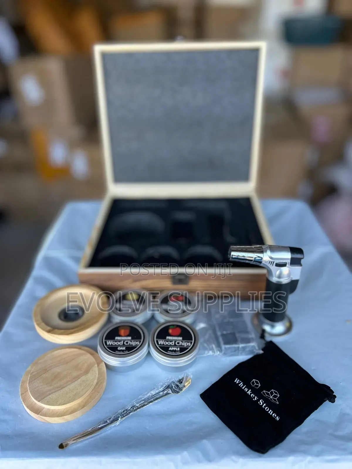 Cocktail Smoking Kit in Wooden Box (9pcs)