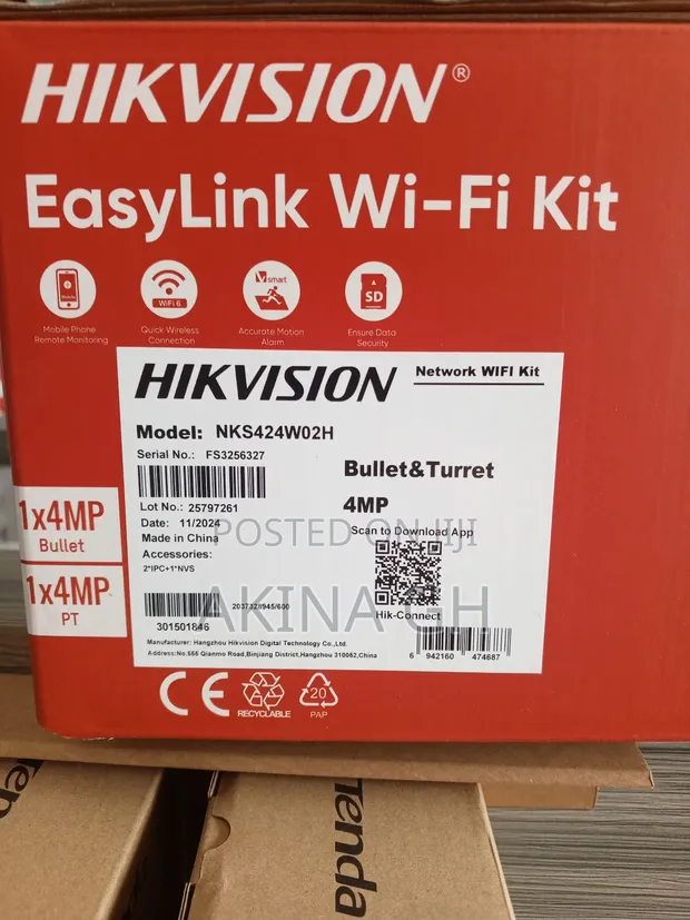 Hikvision Ip Wifi Kit Nks424w02h 4mp Two Way Audio Camera in Lapaz