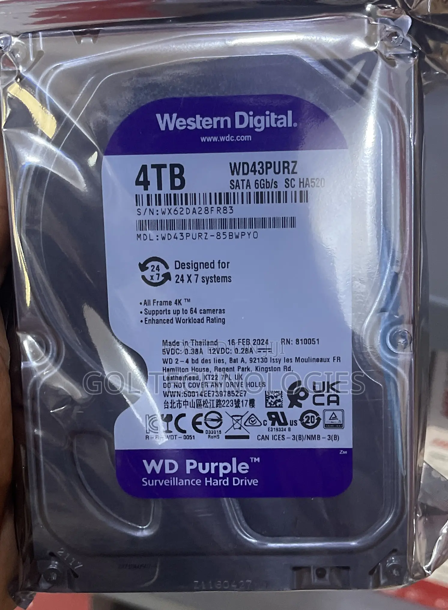 4tb Surveillance Hard Drive Wd Purple