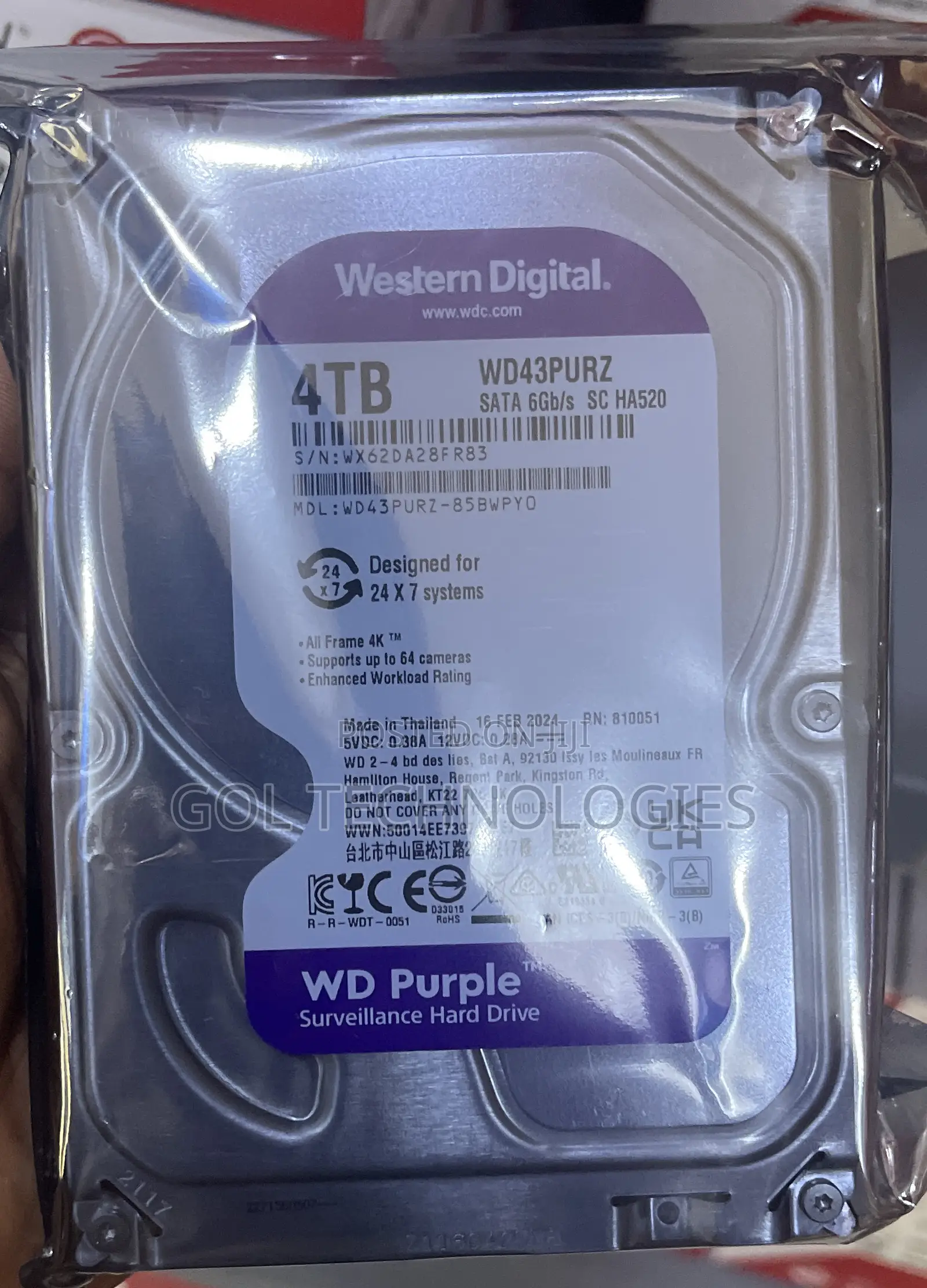 4tb Surveillance Hard Drive Wd Purple