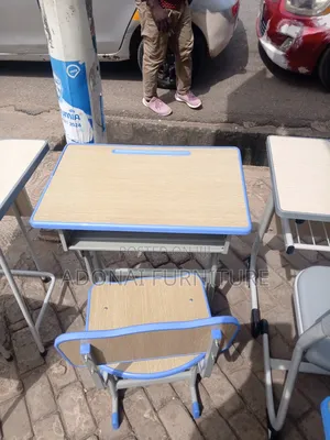 Study Desk Chair ( Cream With Blue Edge)