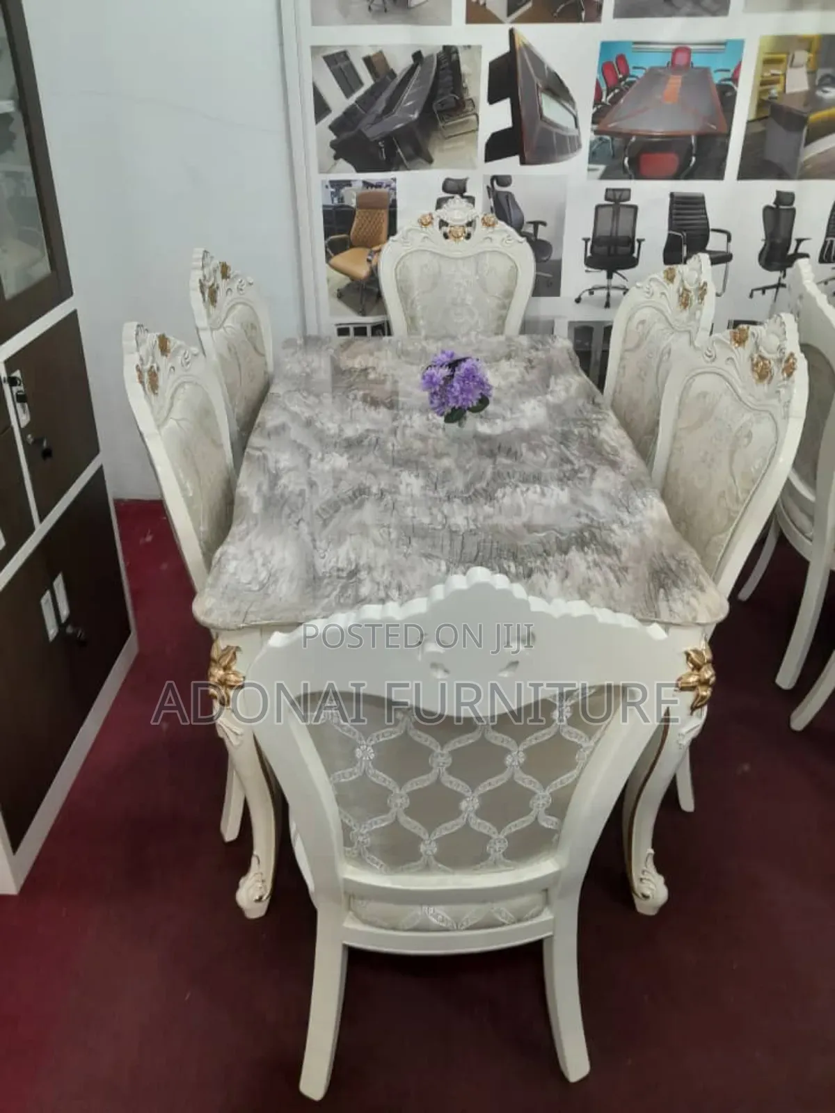 Dining Table Set ( Marble Cream) Royal