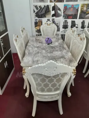Dining Table Set ( Marble Cream) Royal