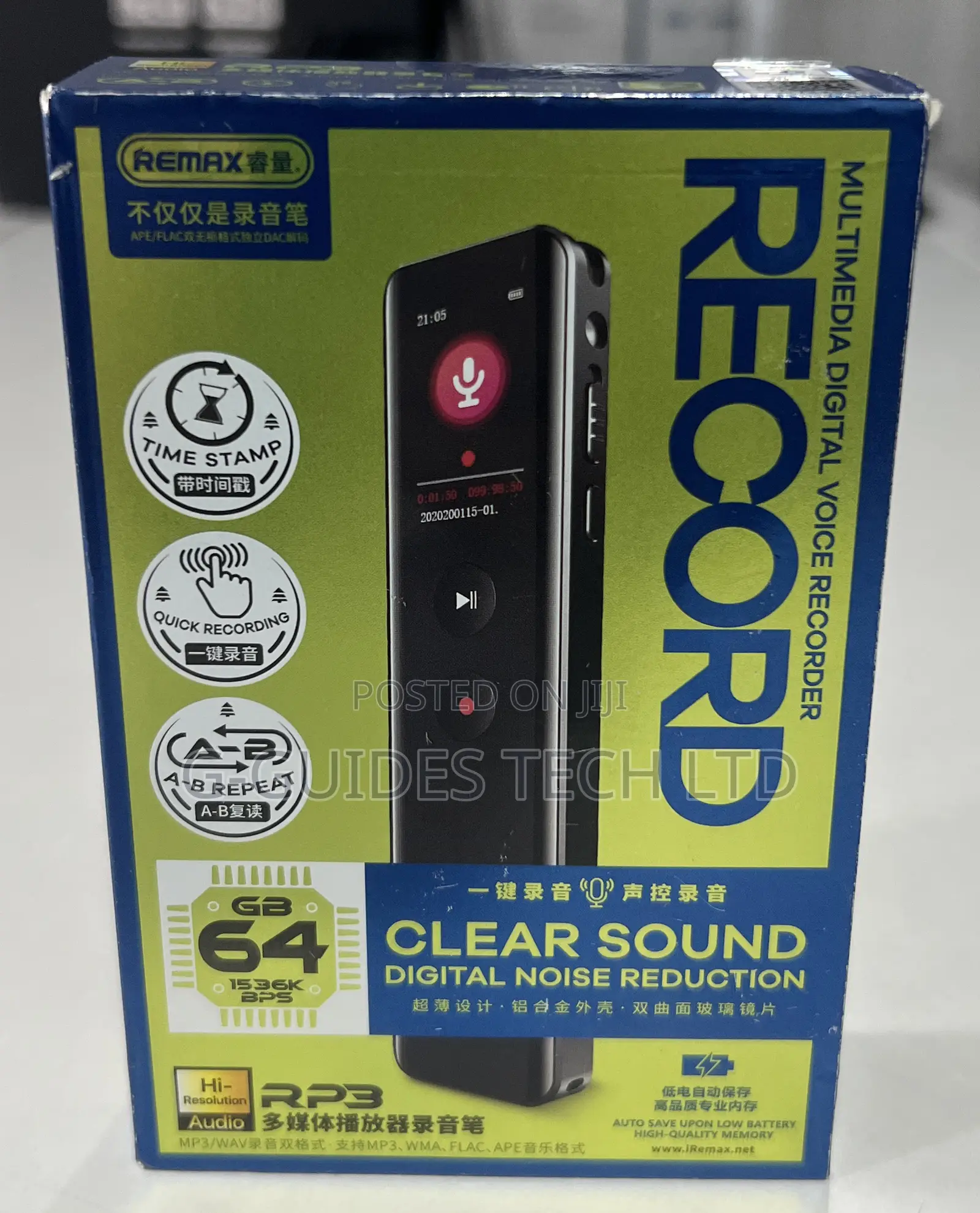 Remax Rp3 Multimedia Digital Voice Recorder 64gb