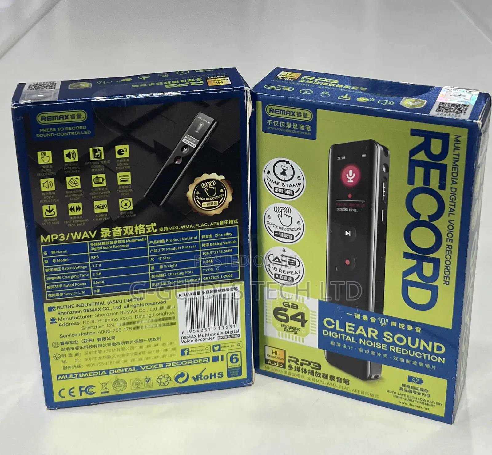 Remax Rp3 Multimedia Digital Voice Recorder 64gb