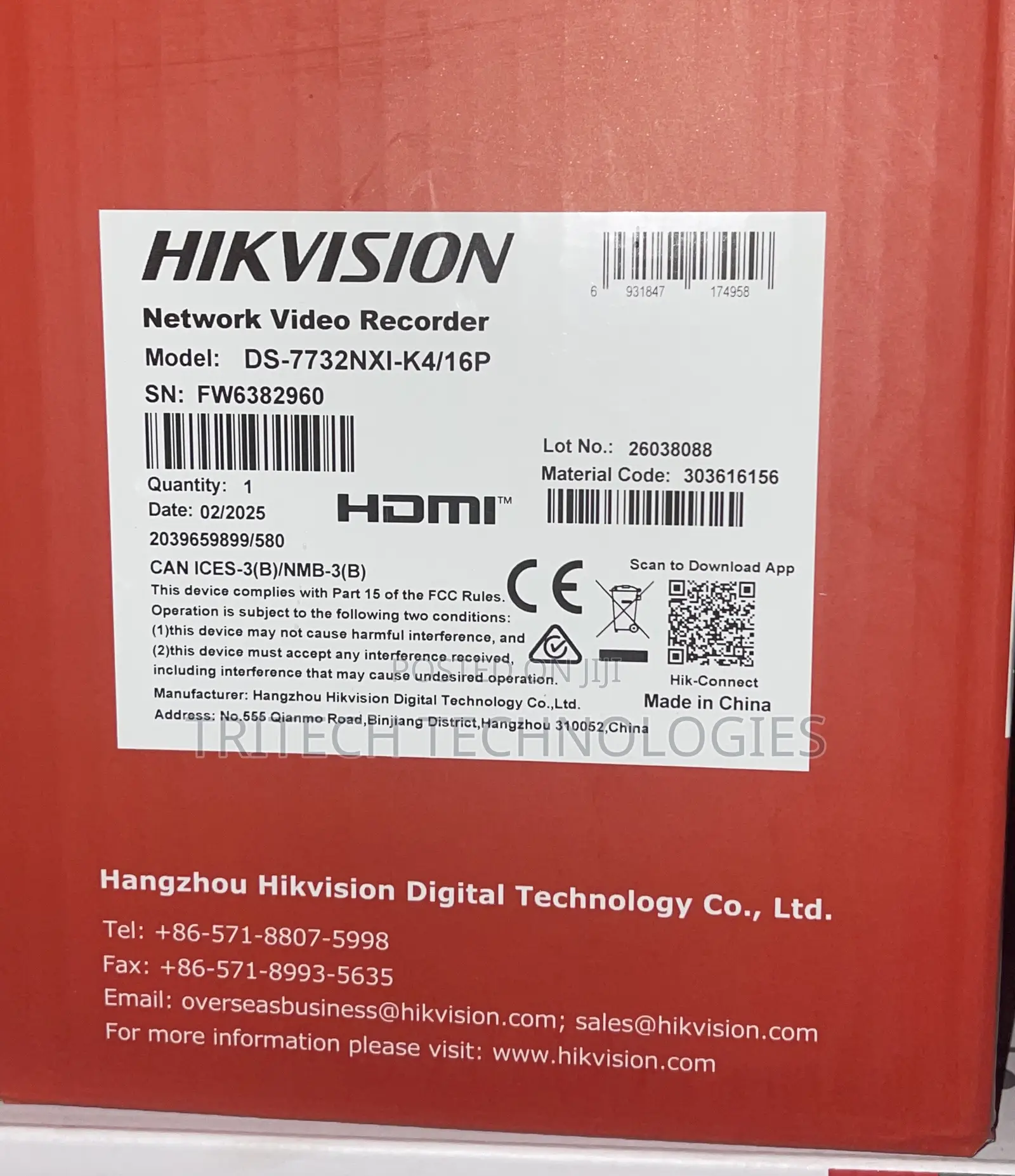 Hikvision Ds-7732nxi-/16p 32ch NVR With 16port Poe
