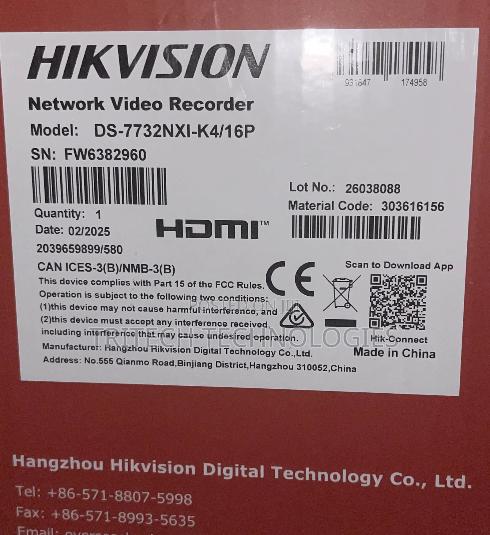 Hikvision Ds-7732nxi-/16p 32ch NVR With 16port Poe