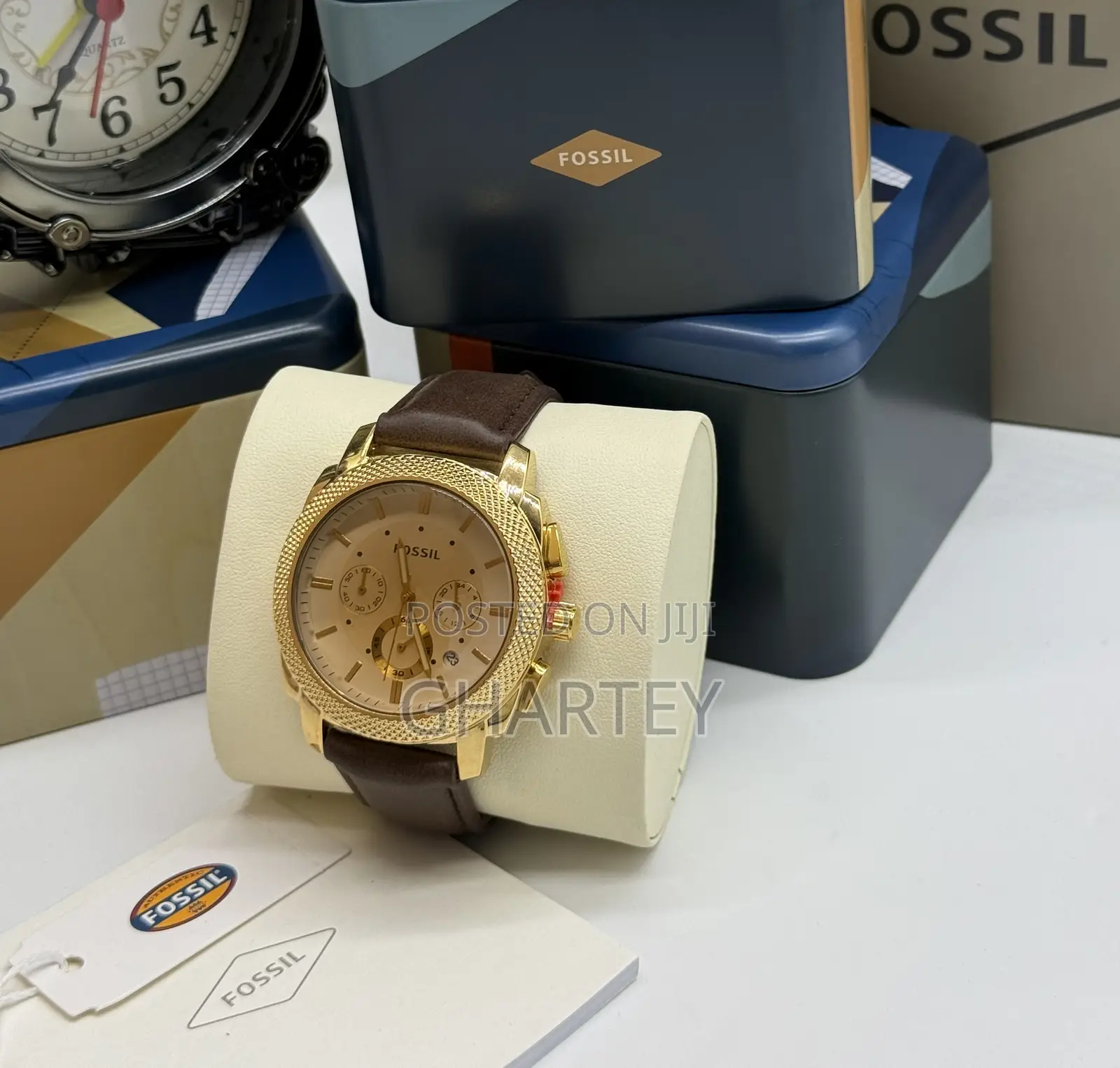 Gold Case Genuine Leather Fossil || Watch for Men