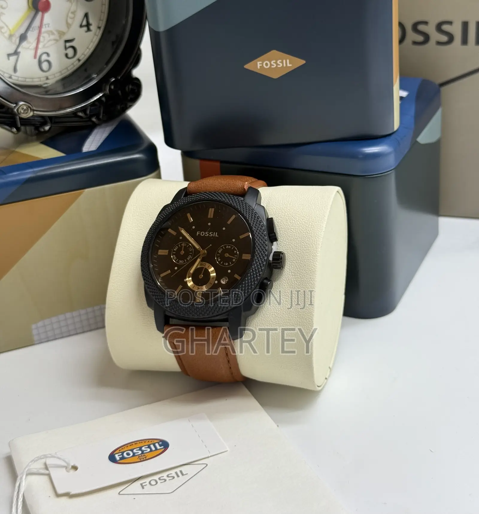 Chronograph Men’S Watch || Fossil Black Case Watch