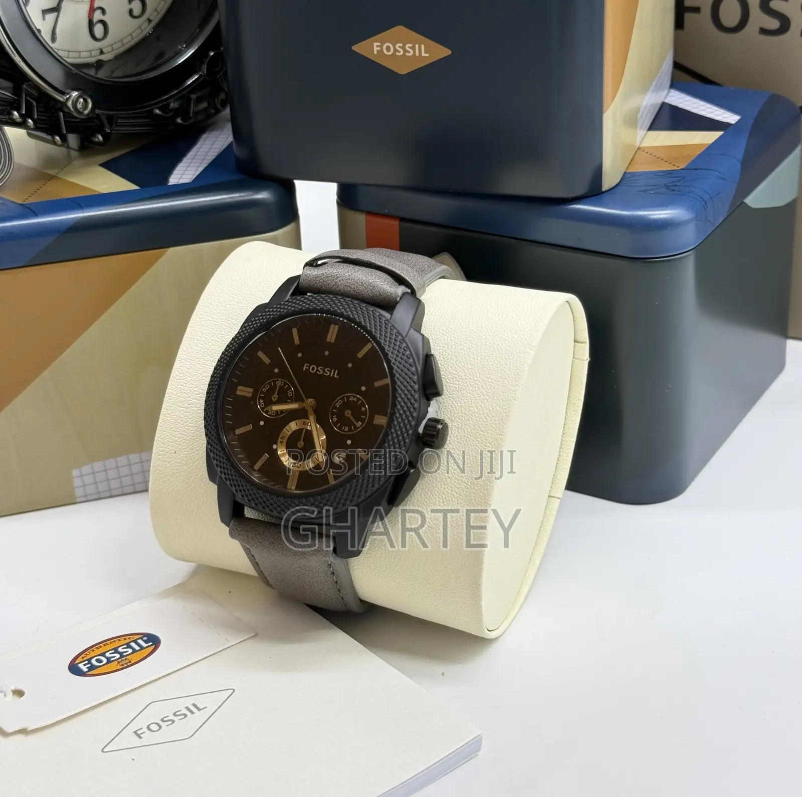 Chronograph Men’S Watch || Fossil Black Case Watch
