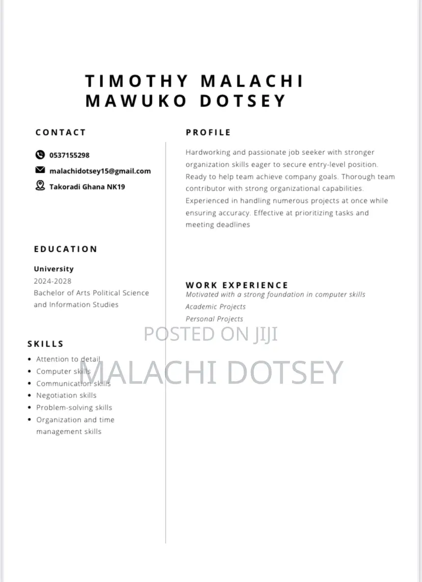 Part-Time Weekend CV