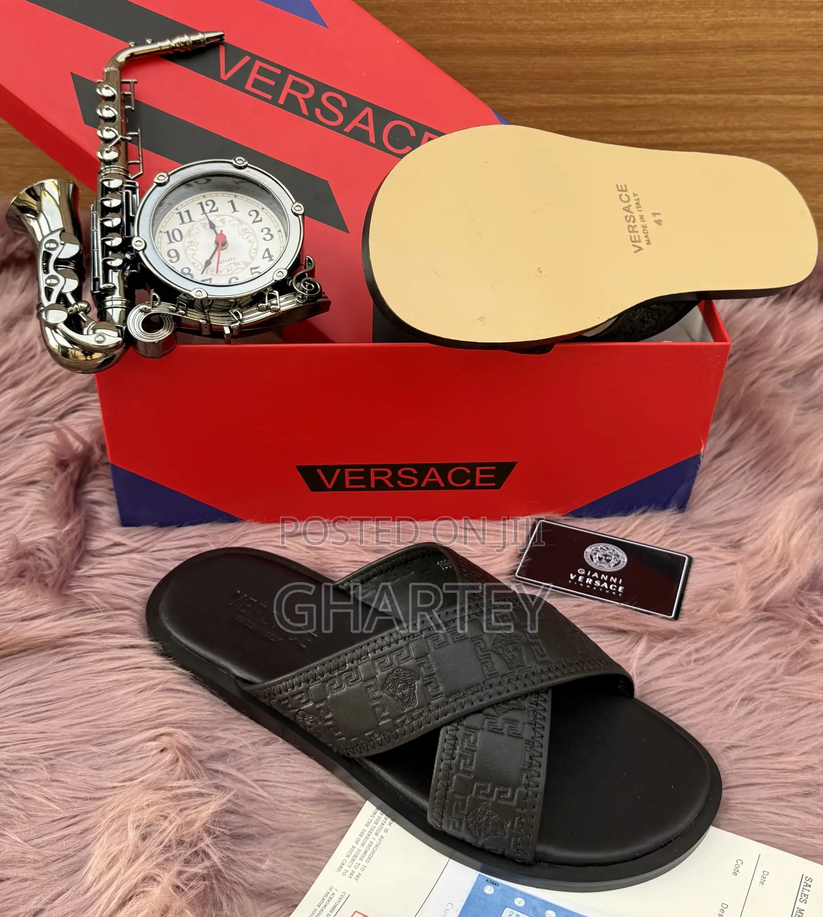 Versace Unique Designed Men’S Slippers || All Balck