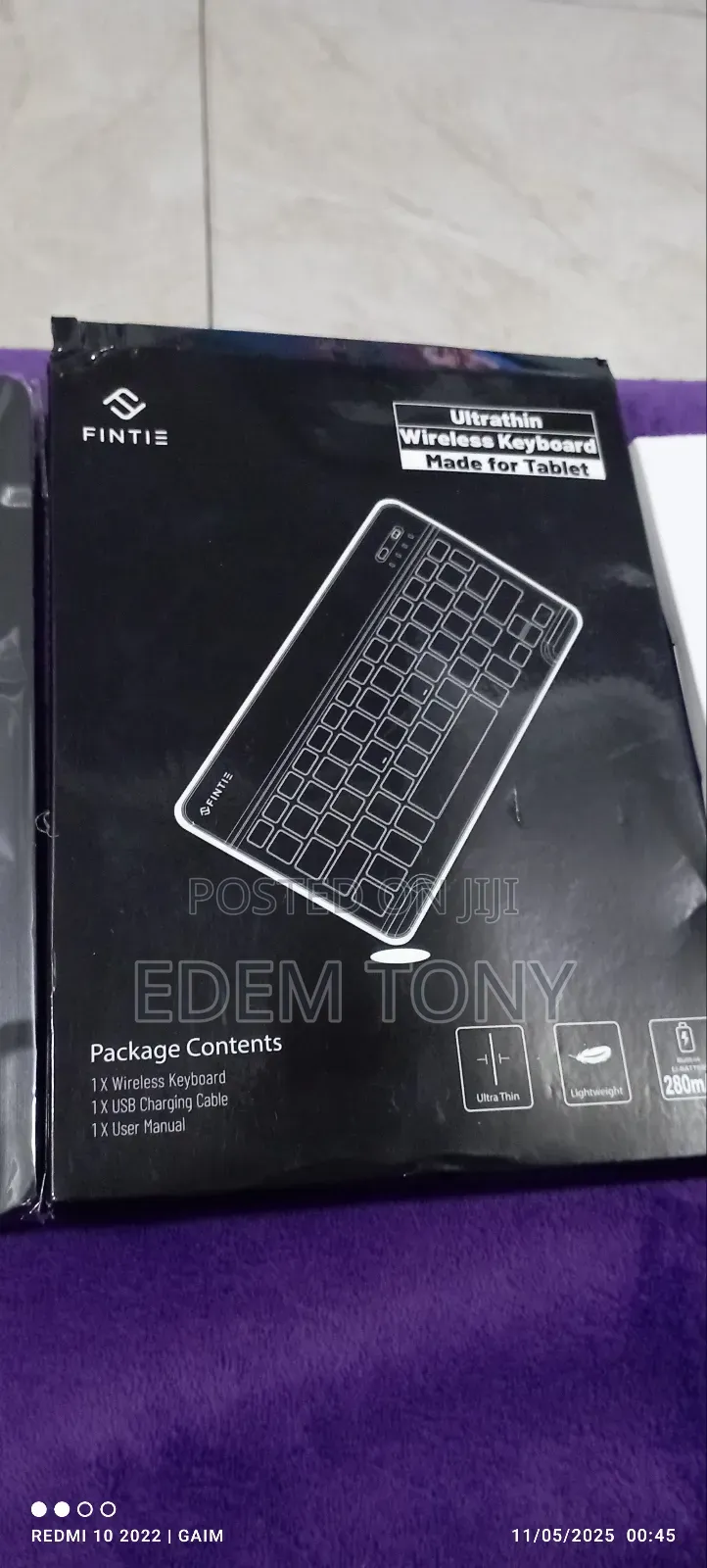 Ultra Thin Wireless Keyboard for iPad, Tablets and Phones