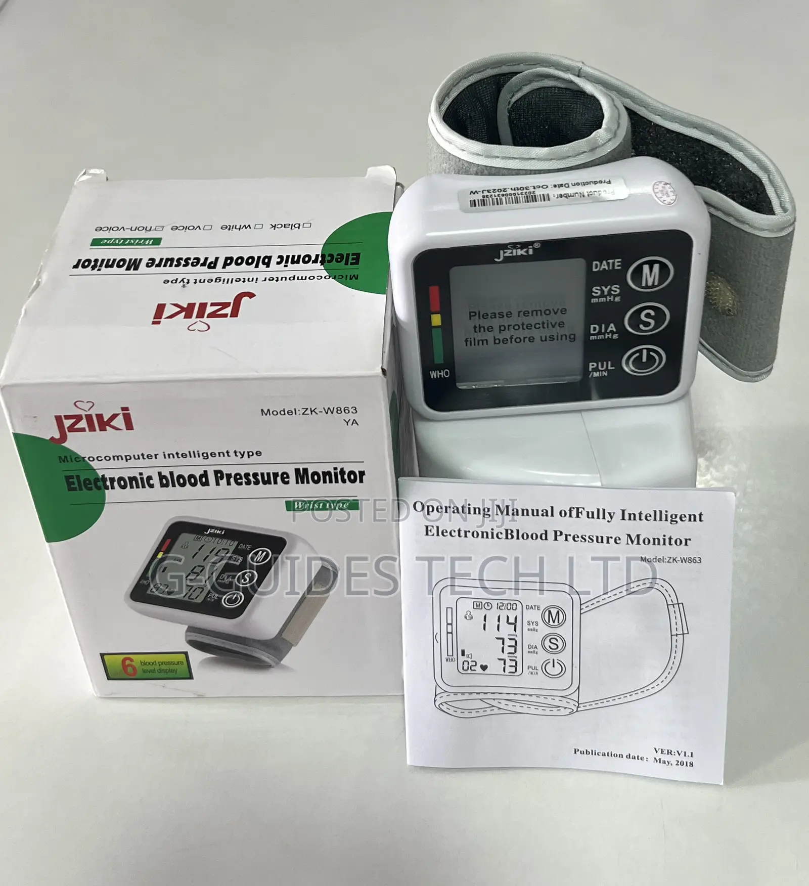 Jziki Electronic Wrist Blood Pressure Monitor Zk-W863ya