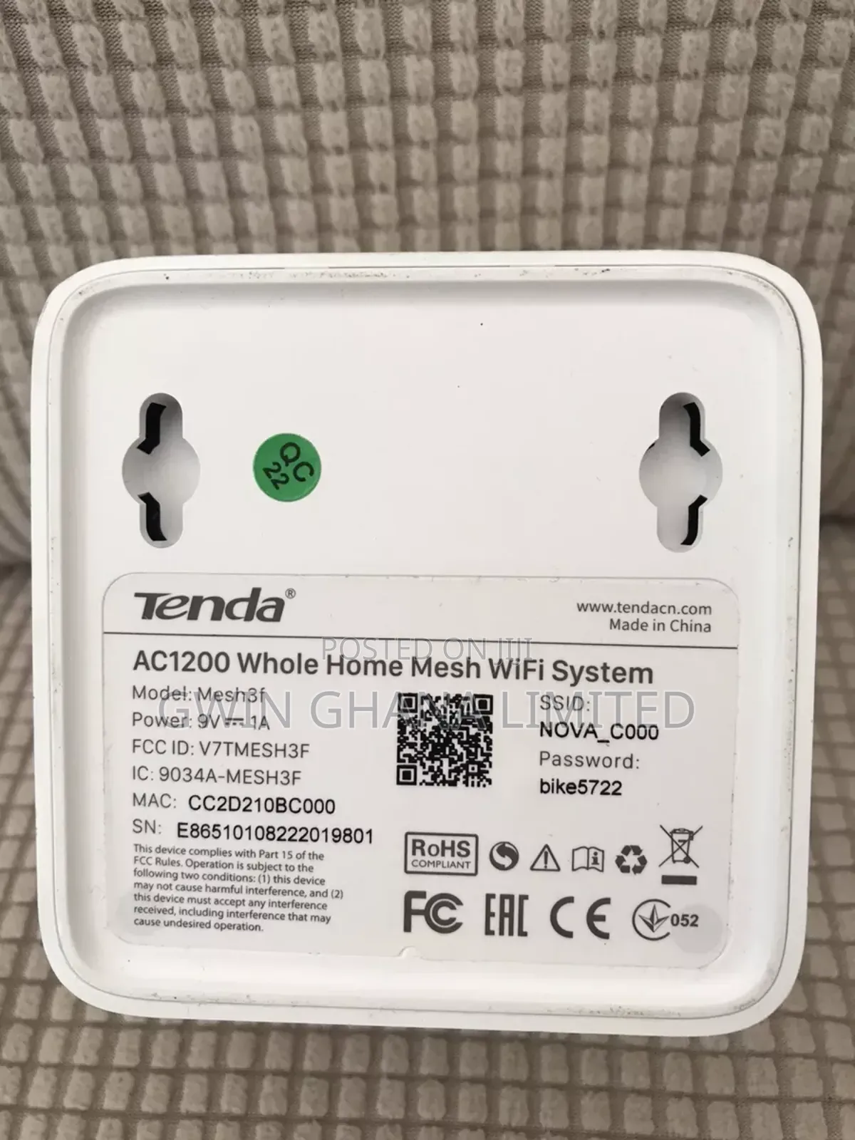 Tenda Mesh Wifi 3500 Sq.Ft - Ac1200 Dual-Band Mesh.One Pack
