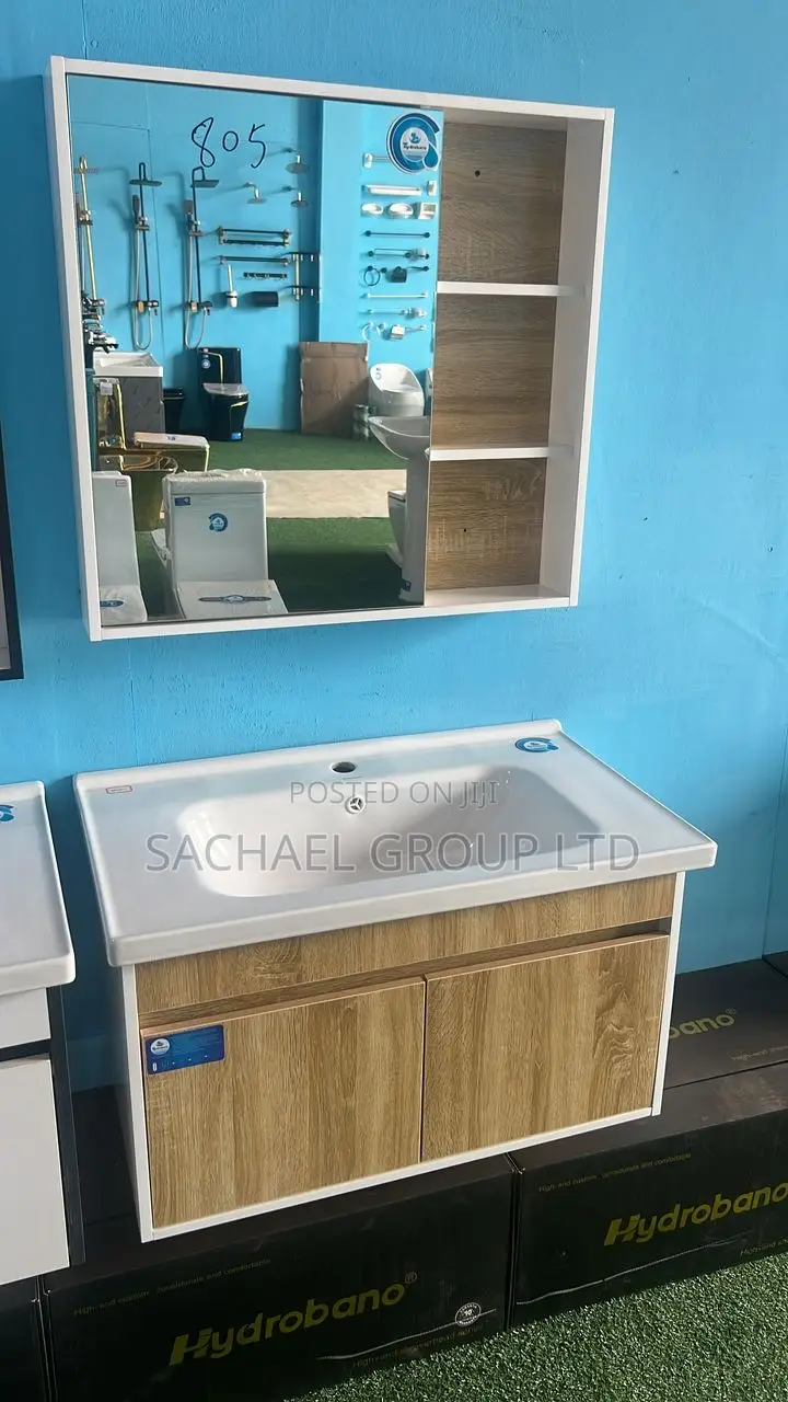 Cabinet Basin With Mirror 80cm Wood Color