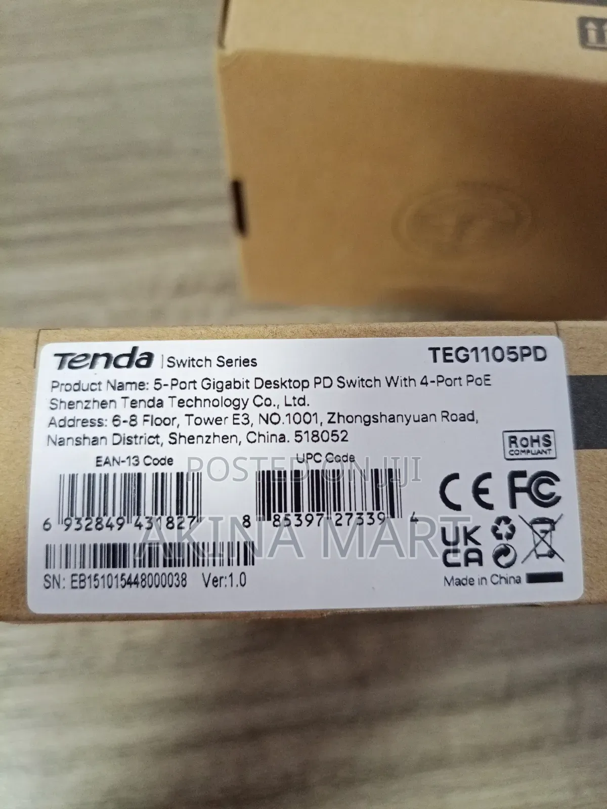 Tenda 5-Port Gigabit Pd Switch