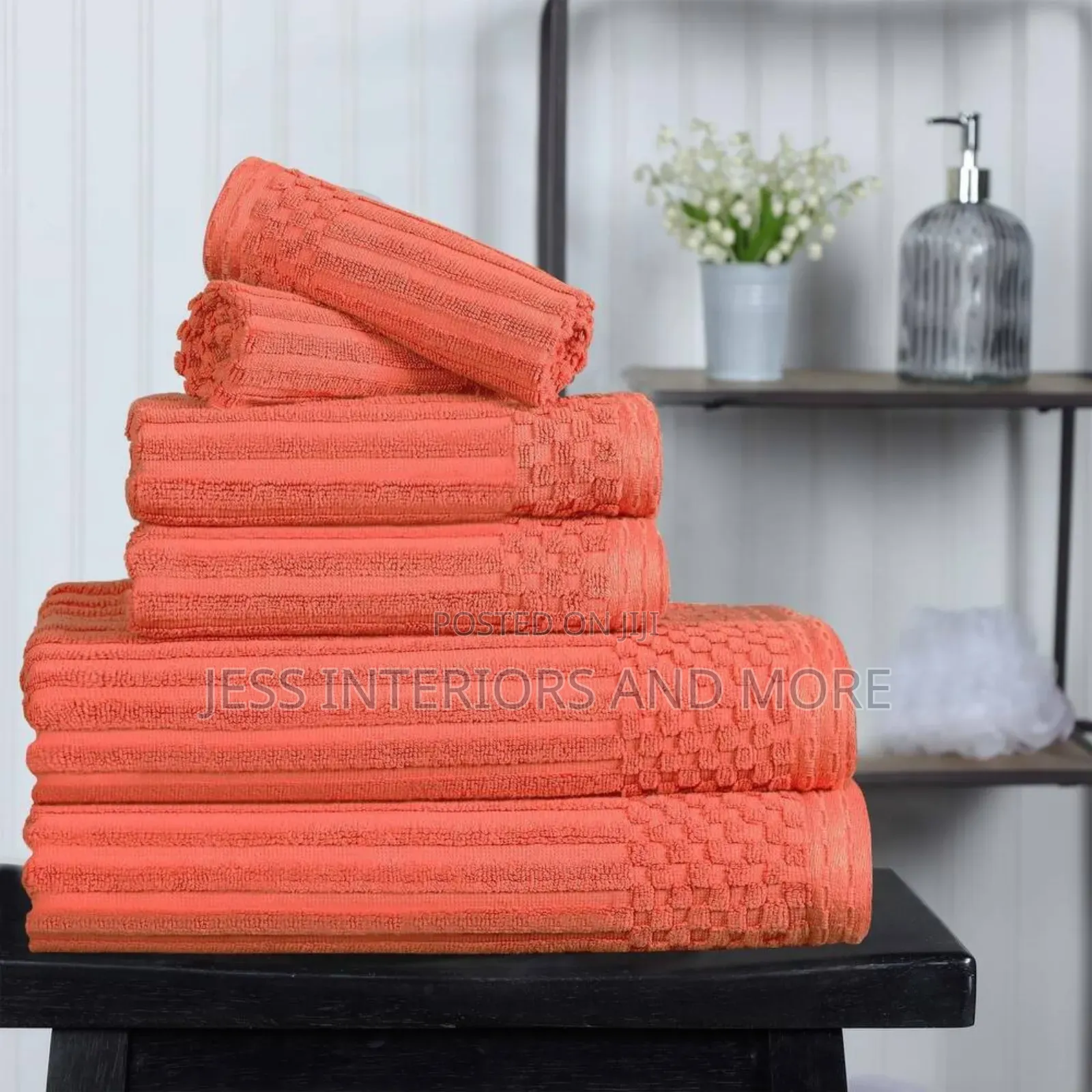 Ribbed Cotton 6-Piece Towel Set