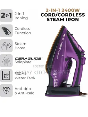 Tower 2 In 1 Cordless/Cord Iron