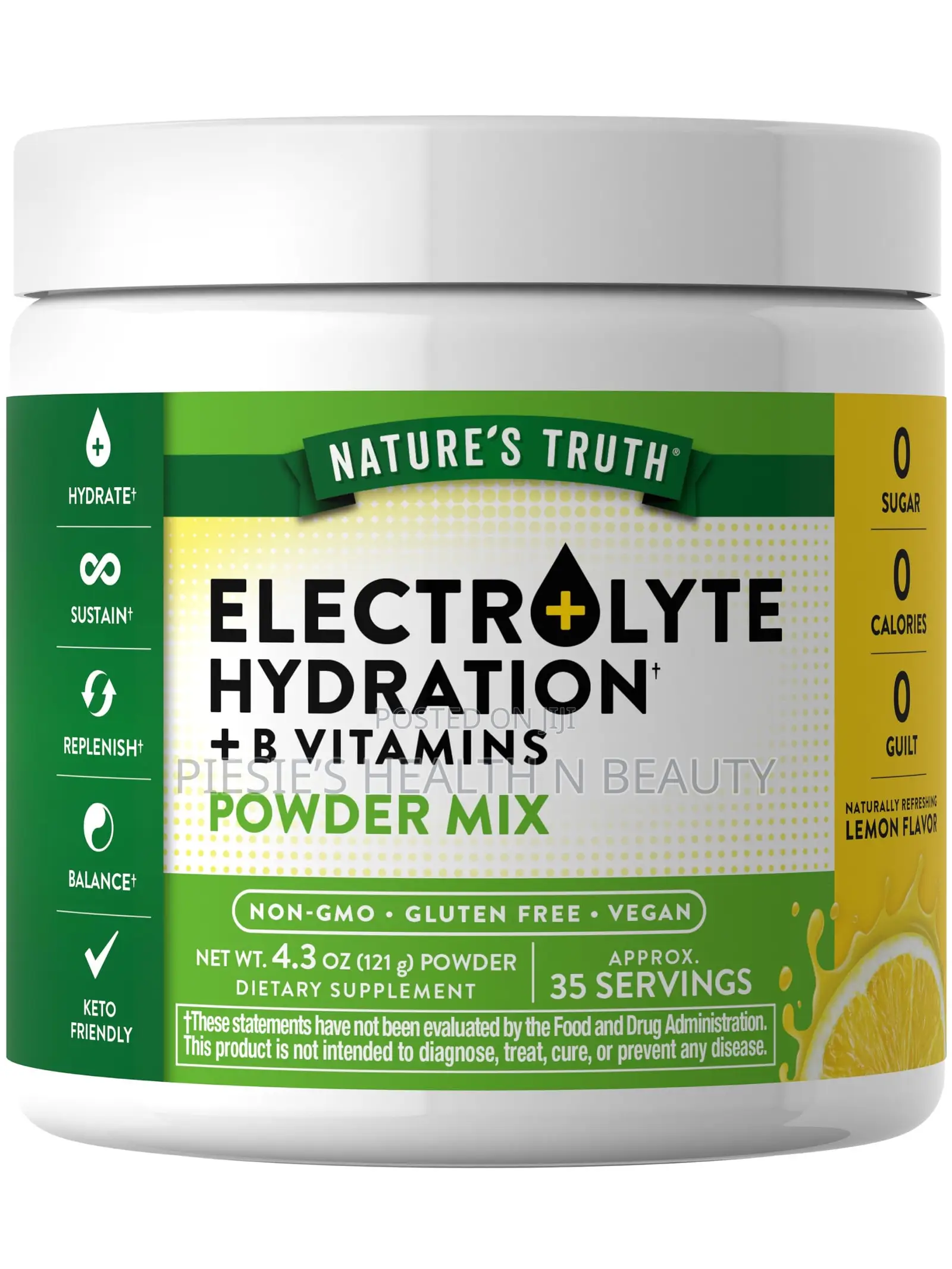 Nature's Truth Electrolytes Hydration Powder | No Sugar |