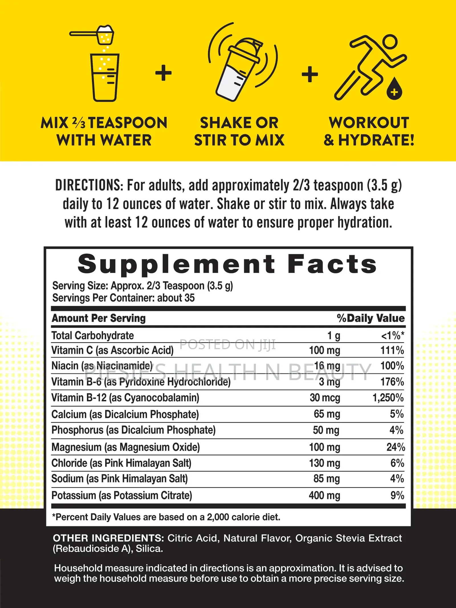 Nature's Truth Electrolytes Hydration Powder | No Sugar |