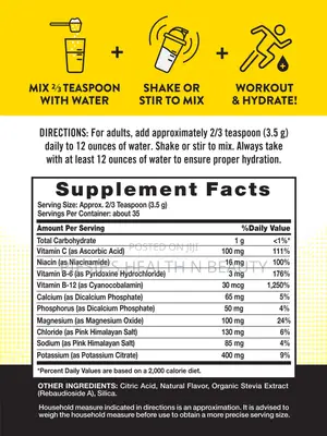 Nature's Truth Electrolytes Hydration Powder | No Sugar |