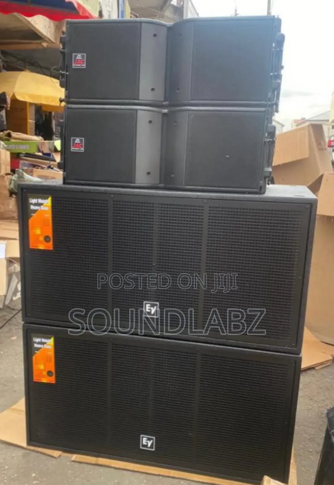 Full Line Array Speaker Set With Amplifier Rack Set