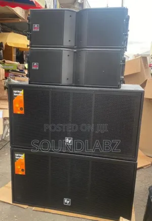 Full Line Array Speaker Set With Amplifier Rack Set
