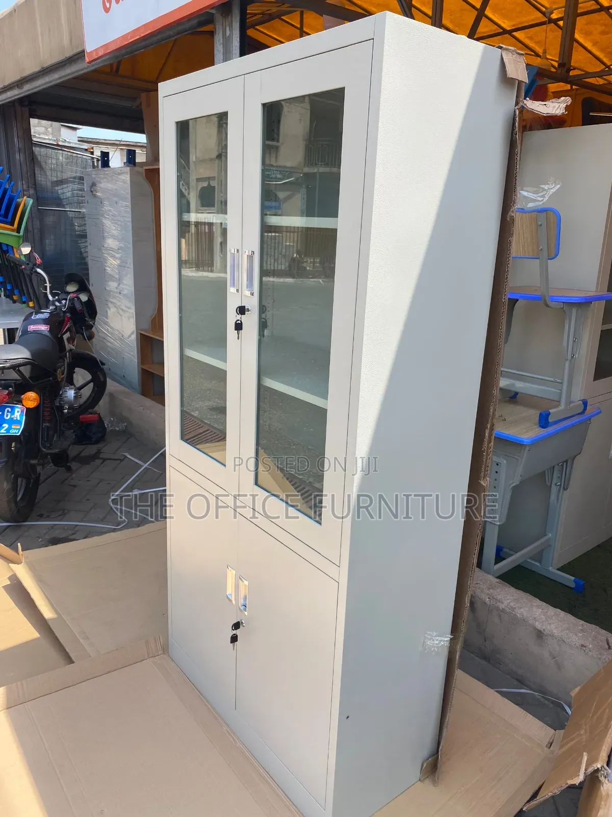 Half Glass Filing Cabinet (Steel)