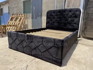 Black Suede Black 54x75 Bedframe