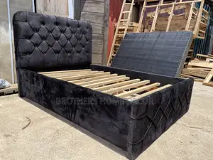 Suede Black Fabric Bedframe 54x75