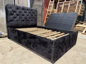 Suede Black Fabric Bedframe 54x75