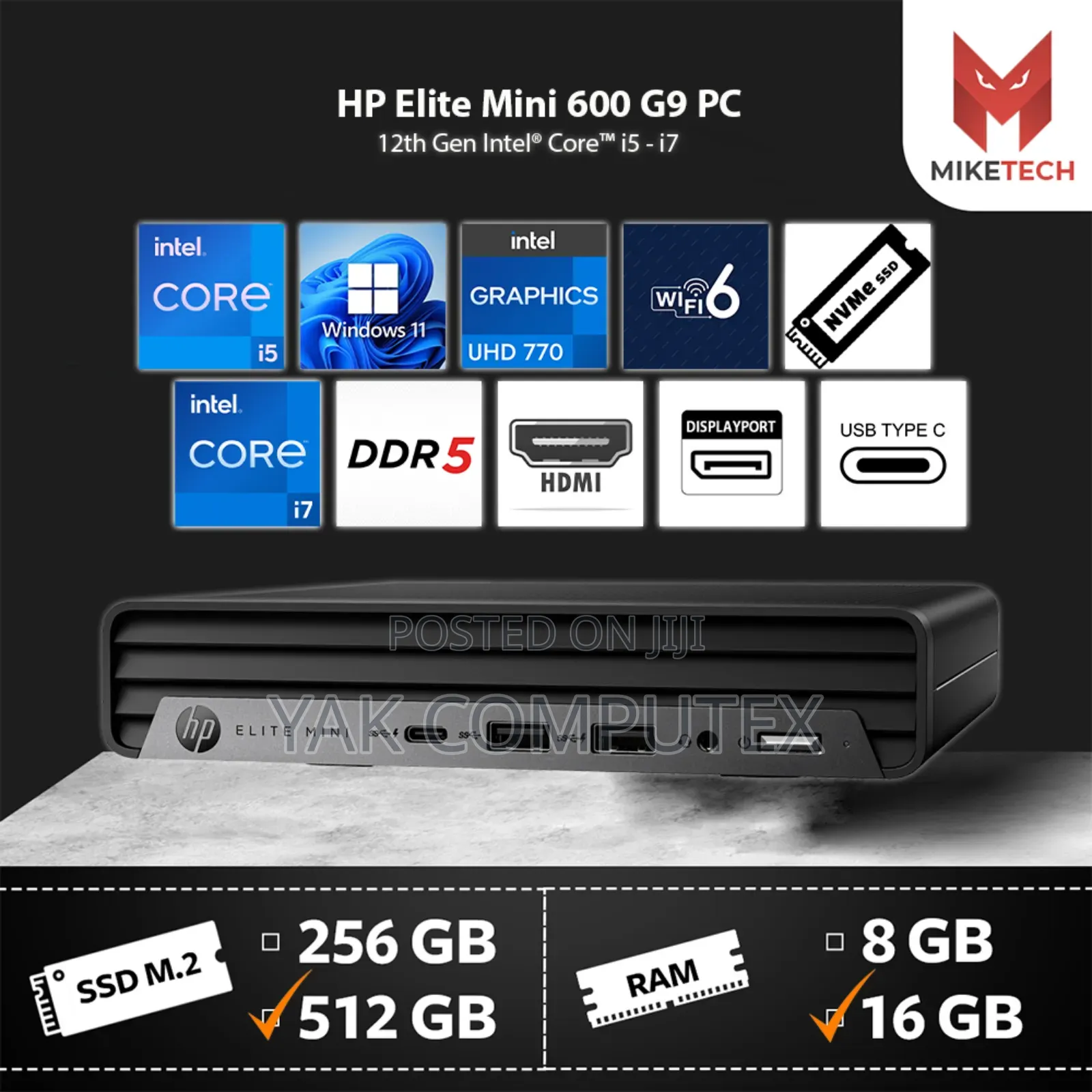 Desktop Computer HP Pro 400 G9 16GB Intel Core i5 SSD 512GB