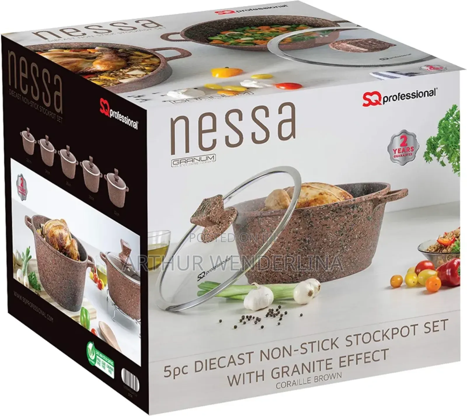 Nessa Sq Professional Cooking Untensil Set 5set Uk Brand
