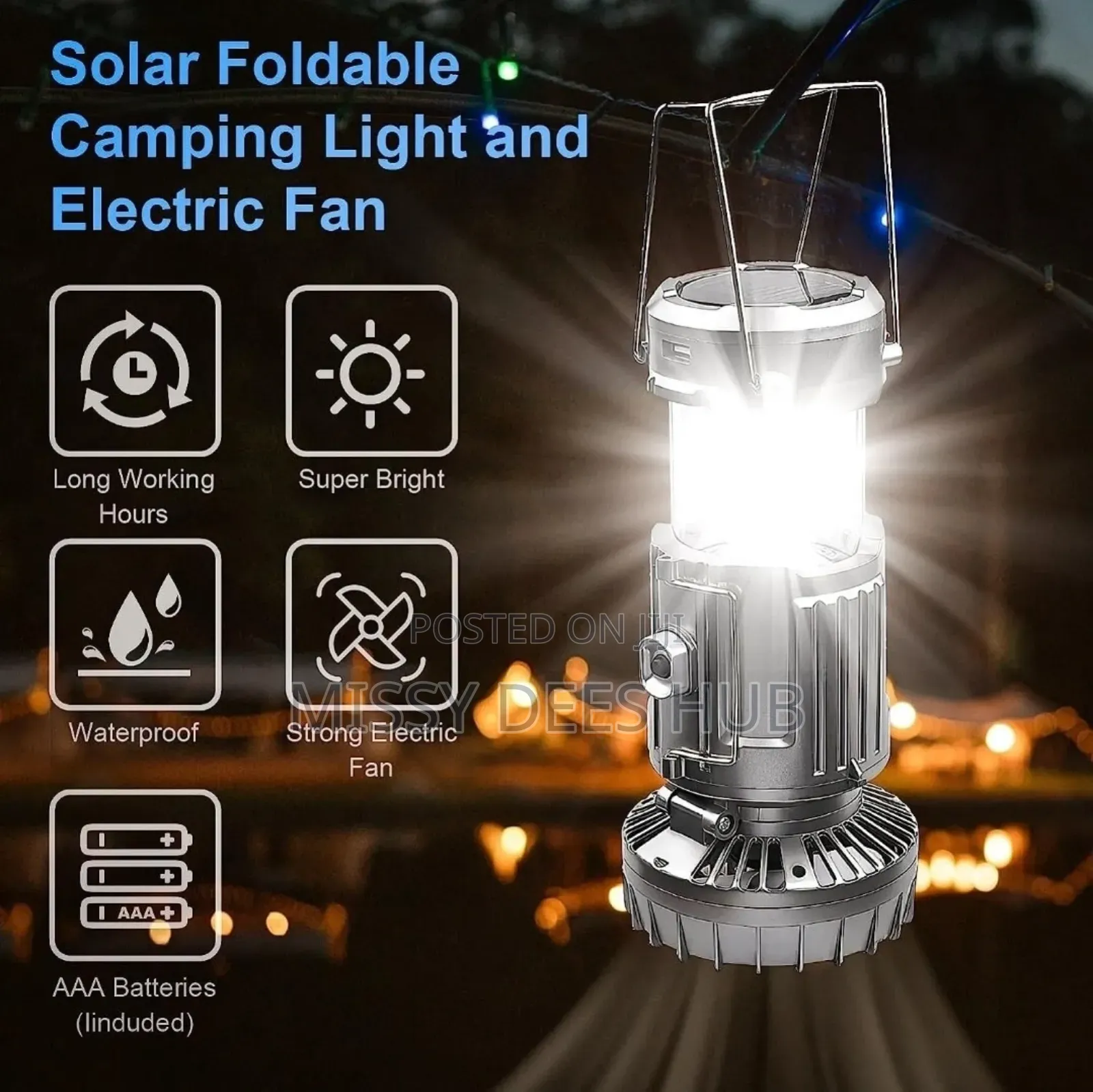 Solar Camping Light + Fan