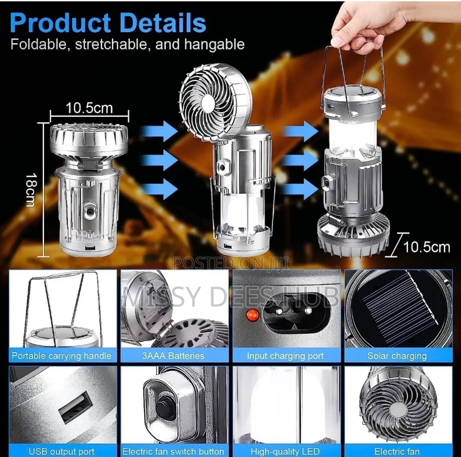 Solar Camping Light + Fan