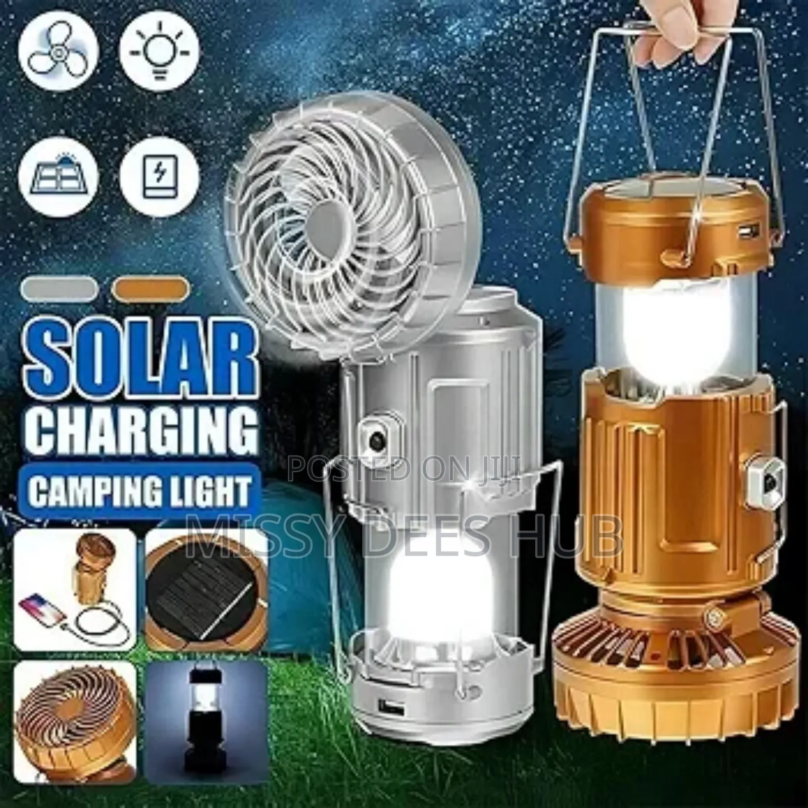 Solar Camping Light + Fan
