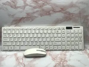 White 2.4ghz Wireless Keyboard With Wireless Mouse