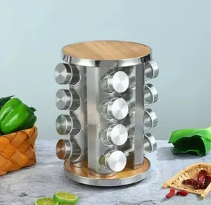 Spice Rack 16pcs Rotatable