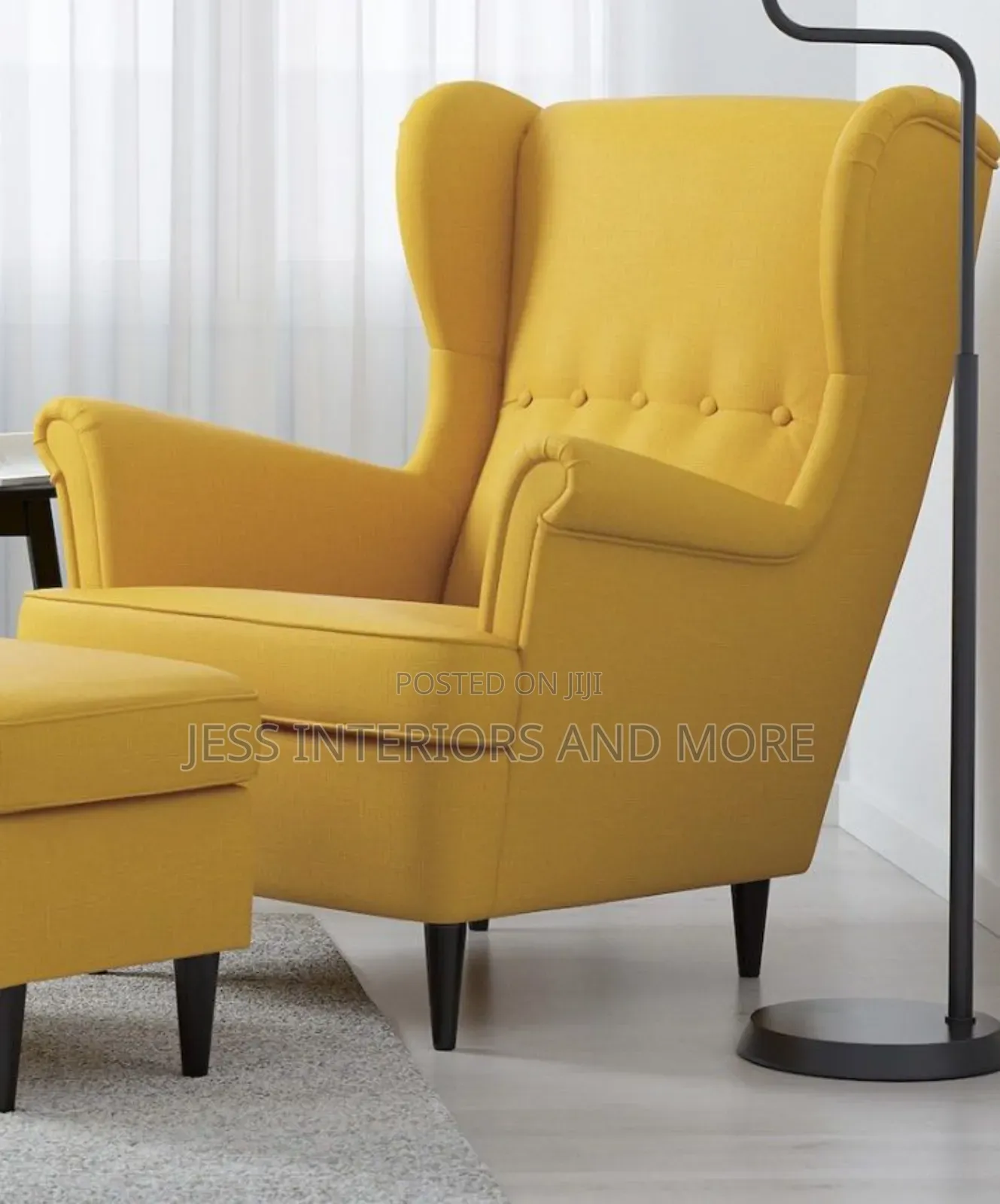 Accent Chair Wing Armchair With Footrest
