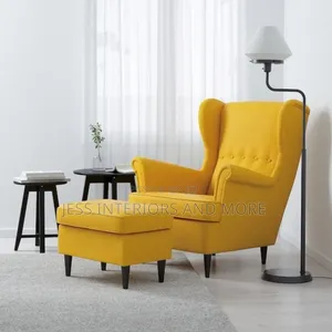 Accent Chair Wing Armchair With Footrest