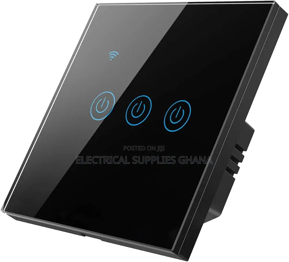 Wifi Smart Wall Switch 3-Gang Black
