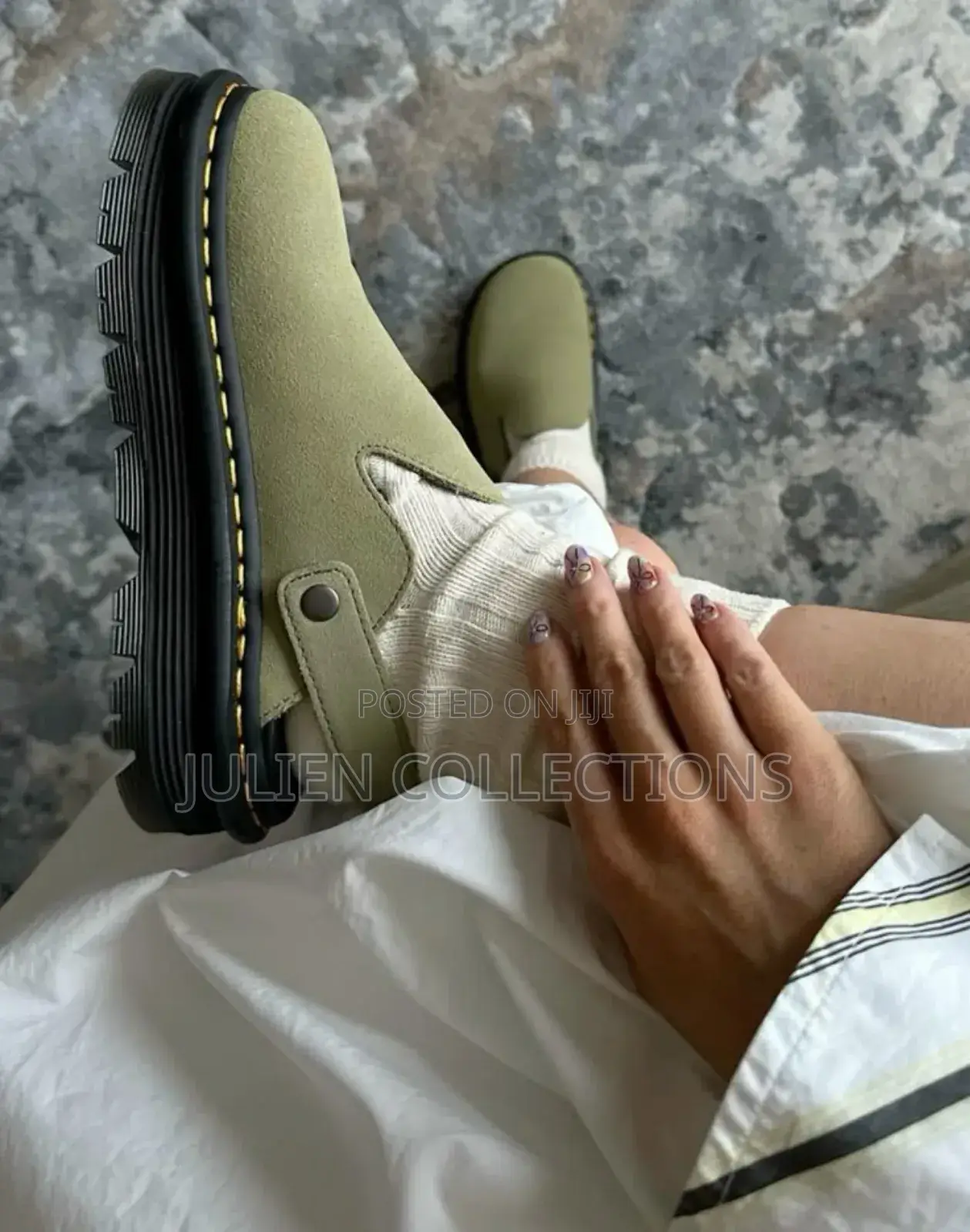 Dr Martens Zebzeg Mule Green Suede